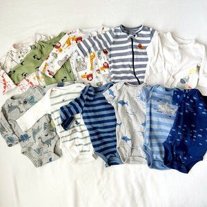 Carter's- Infant Bodysuit/Footsie Bundle/Lot Size 3 Months Unisex Blue/Gray